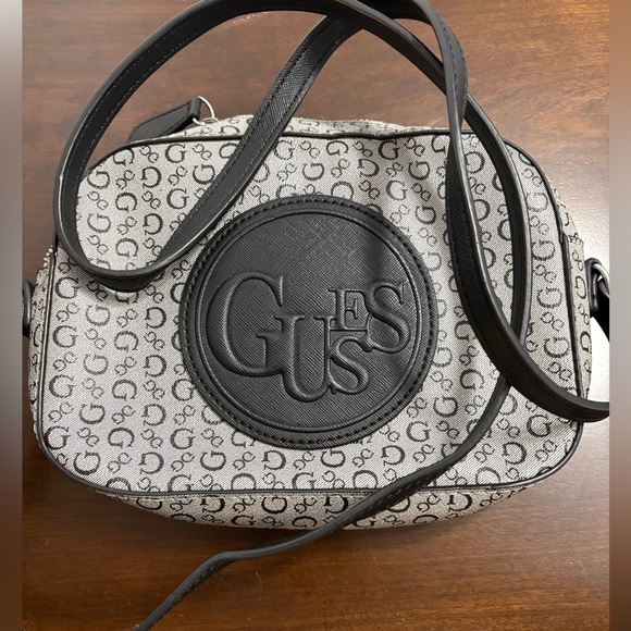 GUESS Black and Gray Patterned Crossbody Bag - Picture 2 of 4
